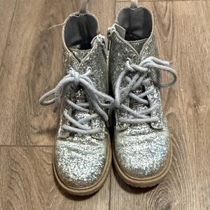 Sparkly Silver Kids Boots